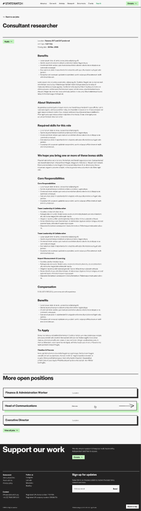 Job single — Figma reference